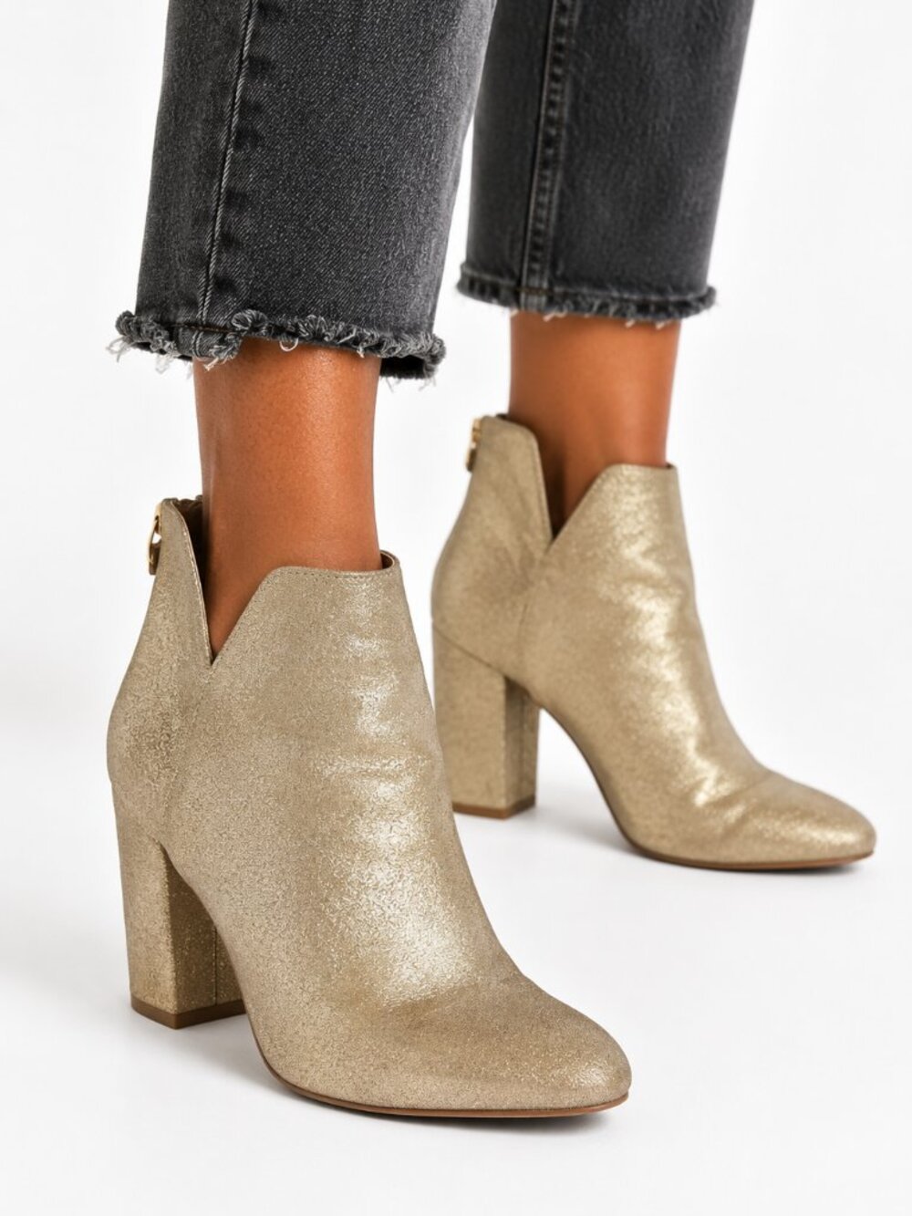 Aldo Gold Glitter Booties SIZE 7.5